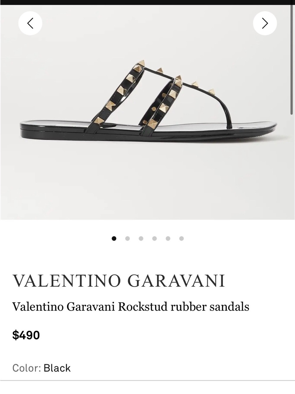 Valentino Garavani Black Rockstud thong Sandals